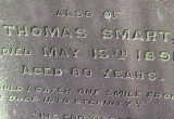 Headstone for Thomas Smart