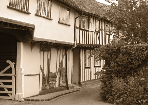 Butchers Lane, Boxford, Suffolk in Sepia